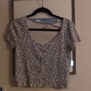 White shirt with blue pattern  from Hollister